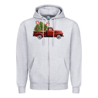Heather Grey christmas trees truck Zipper Hoodie - FaDigitalArtStudio