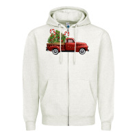 Oatmeal Heather christmas trees truck Zipper Hoodie - FaDigitalArtStudio