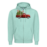 Seafoam christmas trees truck Zipper Hoodie - FaDigitalArtStudio