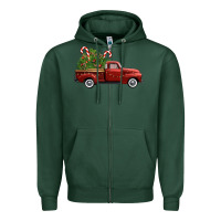 Sports Green christmas trees truck Zipper Hoodie - FaDigitalArtStudio