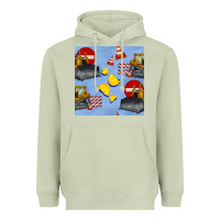 Matcha bulldozer seamles pattern Heavyweight Hoodie - BundleAndBundleShop