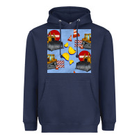 Navy bulldozer seamles pattern Heavyweight Hoodie - BundleAndBundleShop