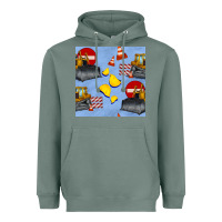 Sage bulldozer seamles pattern Heavyweight Hoodie - BundleAndBundleShop
