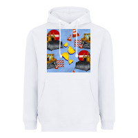 White bulldozer seamles pattern Heavyweight Hoodie - BundleAndBundleShop