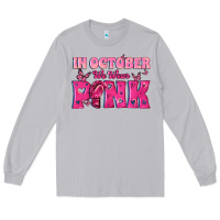 Moon Dust In October We Wear Pink Long Sleeve Tee - texasbilliewilder
