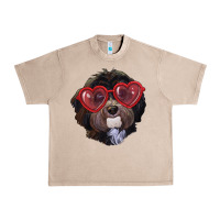 French Oak Havanese dog with love glasses Urban Heavy Tee - RanaPortraitStore