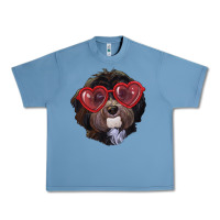 Pebble Blue Havanese dog with love glasses Urban Heavy Tee - RanaPortraitStore
