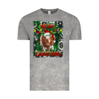 Cloud Rock Western Merry Christmas Longhorn Cow Vintage Tee - RanaPortraitStore