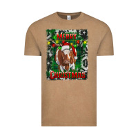 Vintage Coffee Western Merry Christmas Longhorn Cow Vintage Tee - RanaPortraitStore