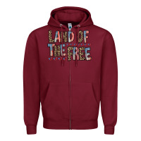 Burgundy land of the free Zipper Hoodie - RacoonDesign