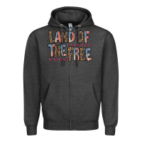 Charcoal Heather land of the free Zipper Hoodie - RacoonDesign