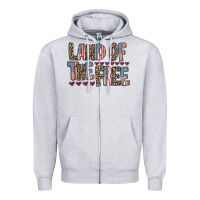Heather Grey land of the free Zipper Hoodie - RacoonDesign