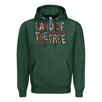 Sports Green land of the free Zipper Hoodie - RacoonDesign