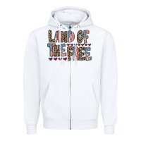White land of the free Zipper Hoodie - RacoonDesign