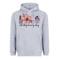 Heather Grey love all day every day Heavyweight Hoodie - Artiststas