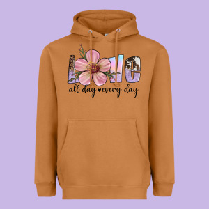 Love All Day Every Day Heavyweight Hoodie Designed By Artiststas