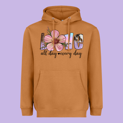 Love All Day Every Day Heavyweight Hoodie Designed By Artiststas