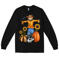 Black pumpkin sunflower fall scarecrow Long Sleeve Tee - RanaPortraitStore