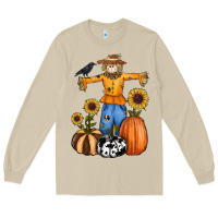 Mushroom pumpkin sunflower fall scarecrow Long Sleeve Tee - RanaPortraitStore