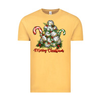 Vintage Mustard Merry Christmas Volleyball Vintage Tee - RanaPortraitStore
