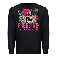 Black freezing to death winter skull Premium Sweatshirt - Jasminsmagicworld