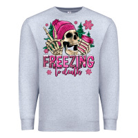 Heather Grey freezing to death winter skull Premium Sweatshirt - Jasminsmagicworld