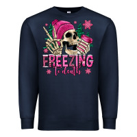 Navy freezing to death winter skull Premium Sweatshirt - Jasminsmagicworld