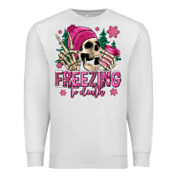 Oatmeal Heather freezing to death winter skull Premium Sweatshirt - Jasminsmagicworld