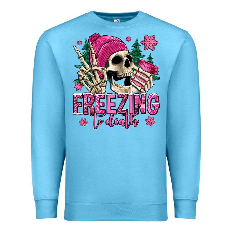 Freezing To Death Winter Skull Premium Sweatshirt by Jasminsmagicworld | Teevron