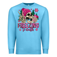 Ocean Blue freezing to death winter skull Premium Sweatshirt - Jasminsmagicworld