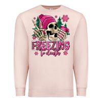 Pale Pink freezing to death winter skull Premium Sweatshirt - Jasminsmagicworld