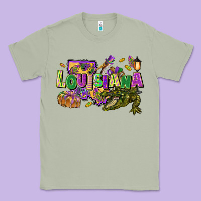 Louisiana Mardi Gras Classic Tee Designed By Fadigitalartstudio