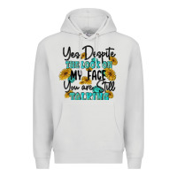 Dove Grey you despite the lok on my face you are still talki Premium Hoodie - MaliasSmallBusiness