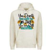 Oatmeal Heather you despite the lok on my face you are still talki Premium Hoodie - MaliasSmallBusiness