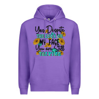Purple you despite the lok on my face you are still talki Premium Hoodie - MaliasSmallBusiness
