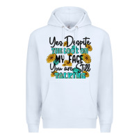 White you despite the lok on my face you are still talki Premium Hoodie - MaliasSmallBusiness