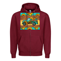 Burgundy farm truck tumbler Zipper Hoodie - HRA Design Shop