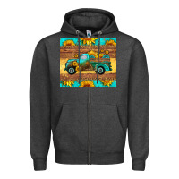 Charcoal Heather farm truck tumbler Zipper Hoodie - HRA Design Shop
