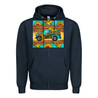 Navy farm truck tumbler Zipper Hoodie - HRA Design Shop