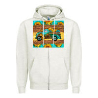 Oatmeal Heather farm truck tumbler Zipper Hoodie - HRA Design Shop
