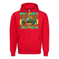 Red farm truck tumbler Zipper Hoodie - HRA Design Shop