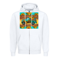 White farm truck tumbler Zipper Hoodie - HRA Design Shop