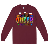 Burgundy coolest queer in town Long Sleeve Tee - Zillion Design Studio