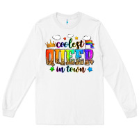 White coolest queer in town Long Sleeve Tee - Zillion Design Studio
