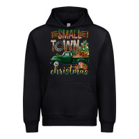 Black Small Town Christmas With Truck Urban Hoodie - BundleAndBundleShop
