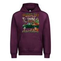 Mauve Wine Small Town Christmas With Truck Urban Hoodie - BundleAndBundleShop