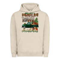 Pigment French Oak Small Town Christmas With Truck Urban Hoodie - BundleAndBundleShop