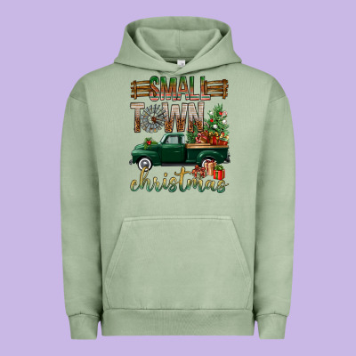 Small Town Christmas With Truck Urban Hoodie Designed By Bundleandbundleshop