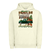 Pigment Pistachio Small Town Christmas With Truck Urban Hoodie - BundleAndBundleShop