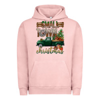 Pigment Salmon Small Town Christmas With Truck Urban Hoodie - BundleAndBundleShop